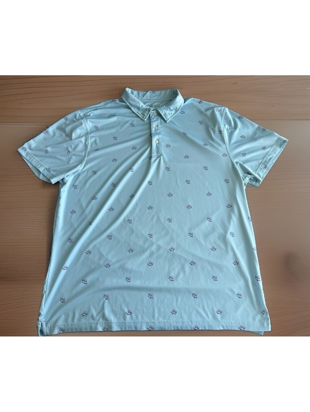 Chubbies Men's 2XL Blue With Golf Carts Performance Polo Golf Shirt